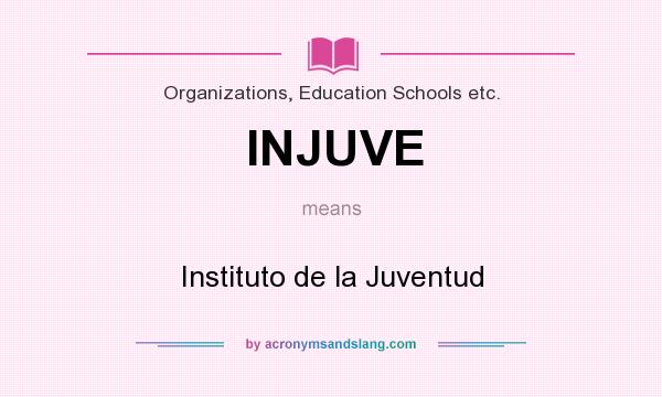 What does INJUVE mean? It stands for Instituto de la Juventud