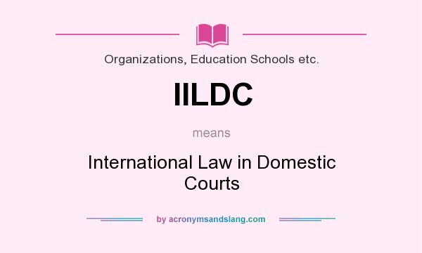 What does IILDC mean? It stands for International Law in Domestic Courts