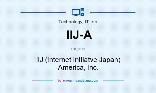 What does IIJ-A mean? It stands for IIJ (Internet Initiatve Japan) America, Inc.