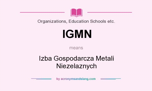 What does IGMN mean? It stands for Izba Gospodarcza Metali Niezelaznych