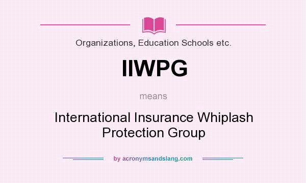 What does IIWPG mean? It stands for International Insurance Whiplash Protection Group
