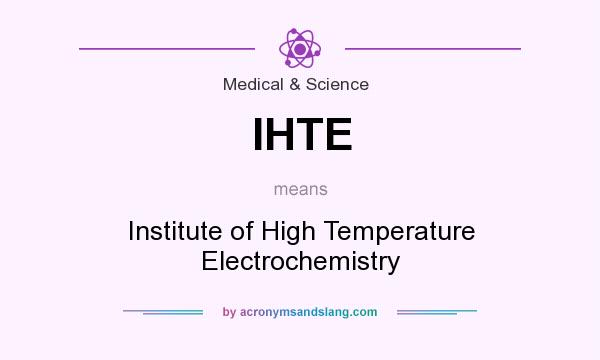 What does IHTE mean? It stands for Institute of High Temperature Electrochemistry