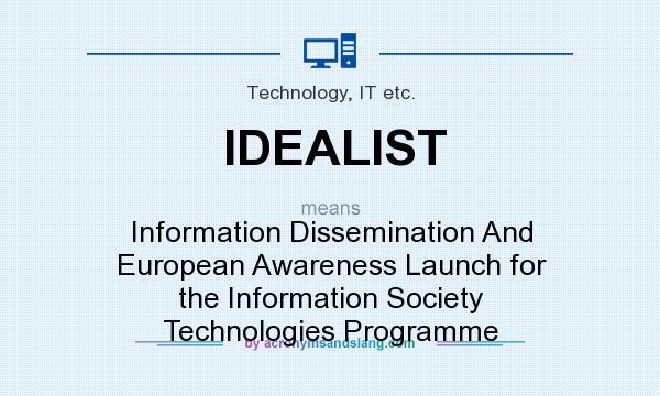 What does IDEALIST mean? It stands for Information Dissemination And European Awareness Launch for the Information Society Technologies Programme