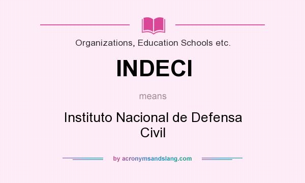 What does INDECI mean? It stands for Instituto Nacional de Defensa Civil