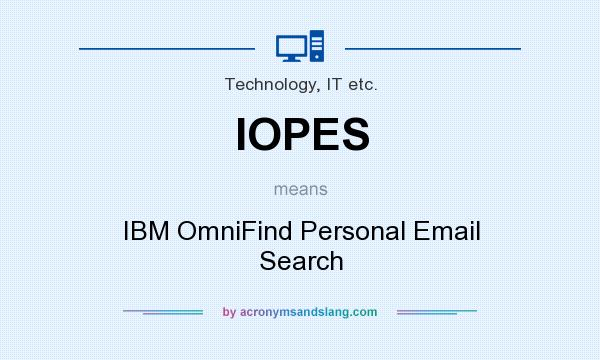 What does IOPES mean? It stands for IBM OmniFind Personal Email Search
