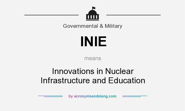 What does INIE mean? It stands for Innovations in Nuclear Infrastructure and Education
