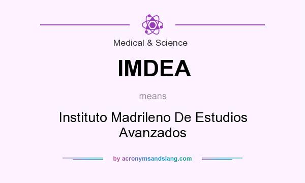 What does IMDEA mean? It stands for Instituto Madrileno De Estudios Avanzados