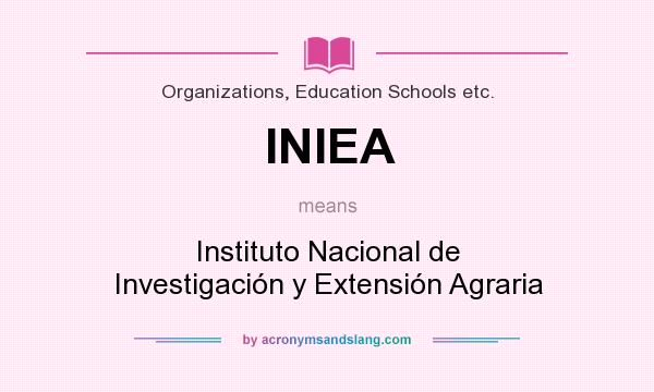 What does INIEA mean? It stands for Instituto Nacional de Investigación y Extensión Agraria