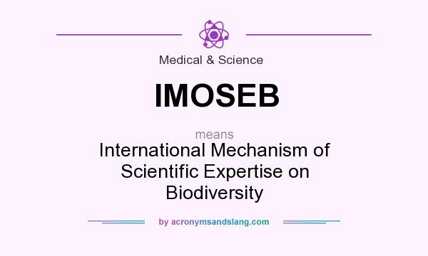 What does IMOSEB mean? It stands for International Mechanism of Scientific Expertise on Biodiversity