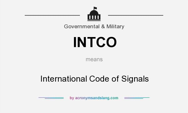 What does INTCO mean? It stands for International Code of Signals