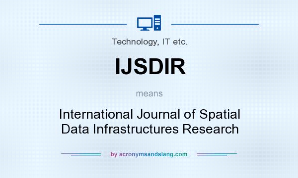 What does IJSDIR mean? It stands for International Journal of Spatial Data Infrastructures Research