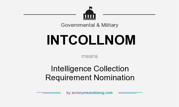What does INTCOLLNOM mean? It stands for Intelligence Collection Requirement Nomination