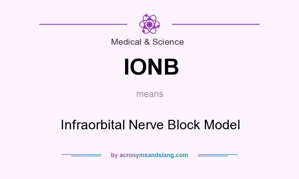 What does IONB mean? It stands for Infraorbital Nerve Block Model