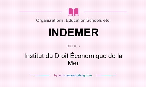What does INDEMER mean? It stands for Institut du Droit Économique de la Mer