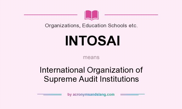 What does INTOSAI mean? It stands for International Organization of Supreme Audit Institutions