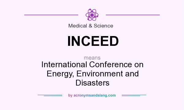 What does INCEED mean? It stands for International Conference on Energy, Environment and Disasters