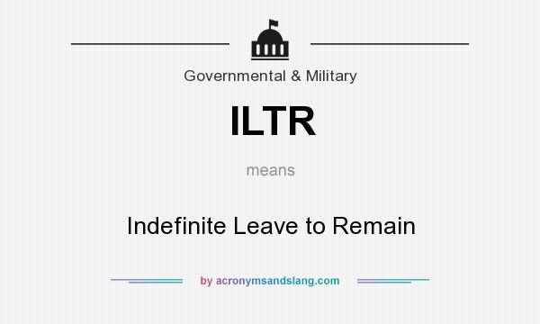 What does ILTR mean? It stands for Indefinite Leave to Remain