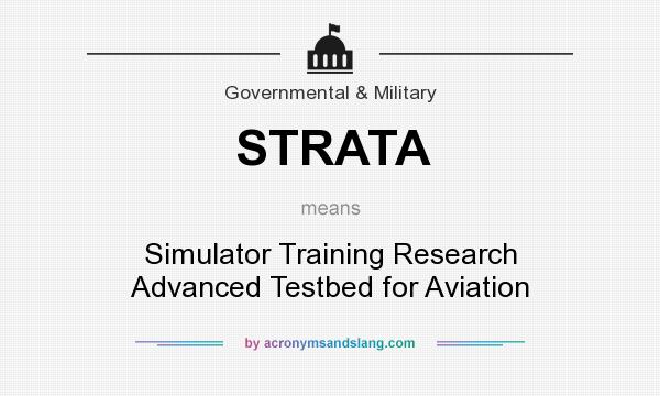 What does STRATA mean? It stands for Simulator Training Research Advanced Testbed for Aviation