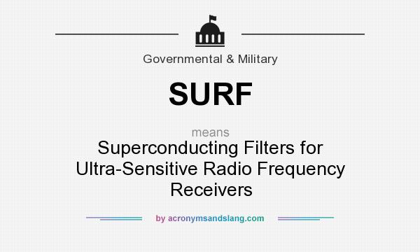 What does SURF mean? It stands for Superconducting Filters for Ultra-Sensitive Radio Frequency Receivers