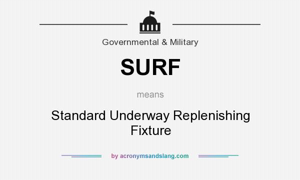 What does SURF mean? It stands for Standard Underway Replenishing Fixture