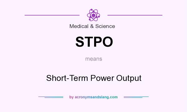 What does STPO mean? It stands for Short-Term Power Output