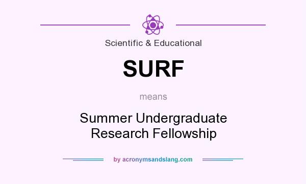 What does SURF mean? It stands for Summer Undergraduate Research Fellowship