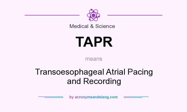 What does TAPR mean? It stands for Transoesophageal Atrial Pacing and Recording