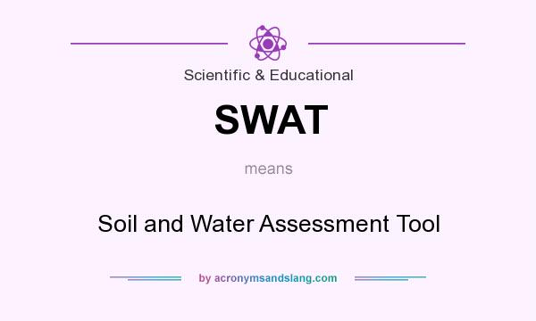 What does SWAT mean? It stands for Soil and Water Assessment Tool
