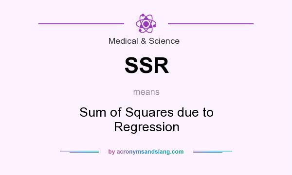 What does SSR mean? It stands for Sum of Squares due to Regression