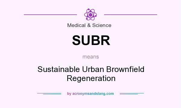What does SUBR mean? It stands for Sustainable Urban Brownfield Regeneration