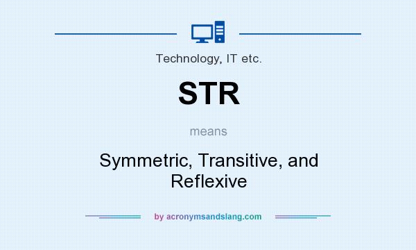 What does STR mean? It stands for Symmetric, Transitive, and Reflexive