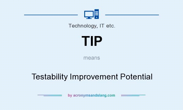 What does TIP mean? It stands for Testability Improvement Potential