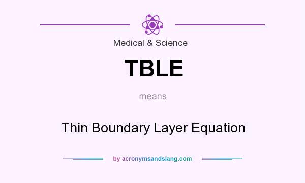 What does TBLE mean? It stands for Thin Boundary Layer Equation