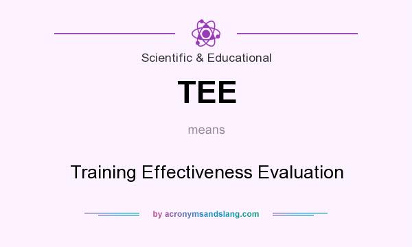 What does TEE mean? It stands for Training Effectiveness Evaluation