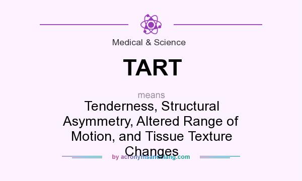 What does TART mean? It stands for Tenderness, Structural Asymmetry, Altered Range of Motion, and Tissue Texture Changes