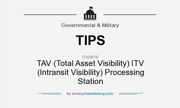 What does TIPS mean? It stands for TAV (Total Asset Visibility) ITV (Intransit Visibility) Processing Station