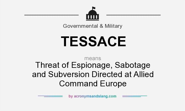 What does TESSACE mean? It stands for Threat of Espionage, Sabotage and Subversion Directed at Allied Command Europe