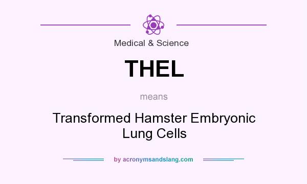 What does THEL mean? It stands for Transformed Hamster Embryonic Lung Cells