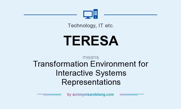 What does TERESA mean? It stands for Transformation Environment for Interactive Systems Representations