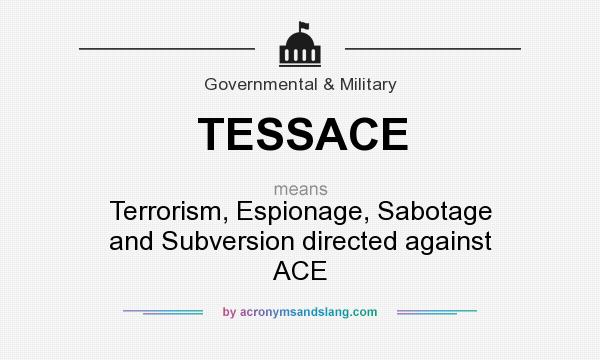 What does TESSACE mean? It stands for Terrorism, Espionage, Sabotage and Subversion directed against ACE