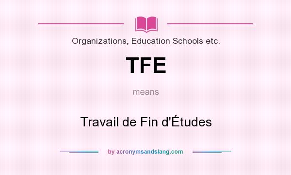 What does TFE mean? It stands for Travail de Fin d`Études