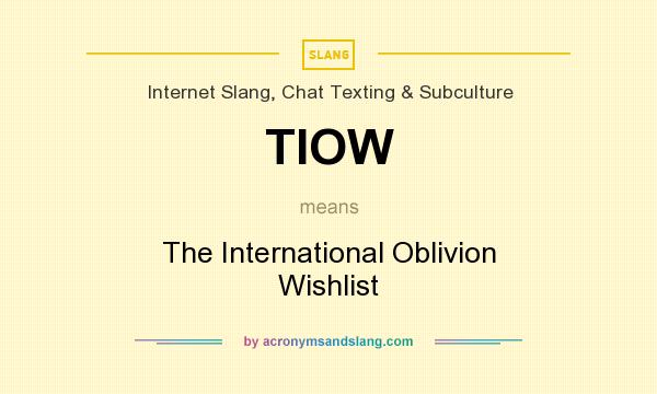 What does TIOW mean? It stands for The International Oblivion Wishlist