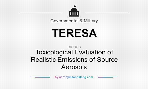 What does TERESA mean? It stands for Toxicological Evaluation of Realistic Emissions of Source Aerosols