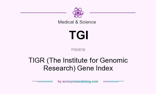 What does TGI mean? It stands for TIGR (The Institute for Genomic Research) Gene Index