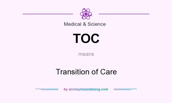 What does TOC mean? It stands for Transition of Care