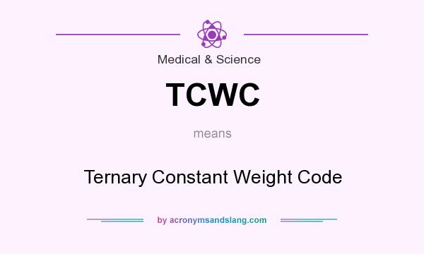 What does TCWC mean? It stands for Ternary Constant Weight Code