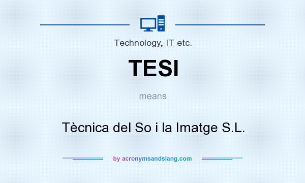 What does TESI mean? It stands for Tècnica del So i la Imatge S.L.
