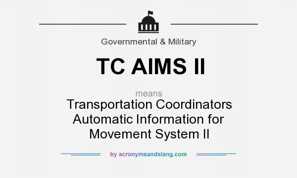 What does TC AIMS II mean? It stands for Transportation Coordinators Automatic Information for Movement System II