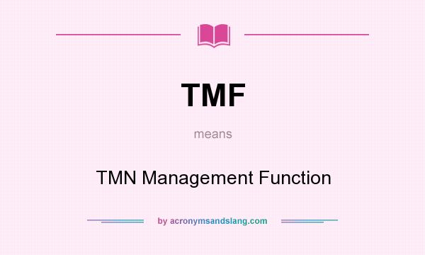 What does TMF mean? It stands for TMN Management Function