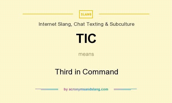What does TIC mean? It stands for Third in Command